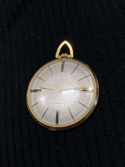 Vintage Helbros 17 Jewels Pocket Watch