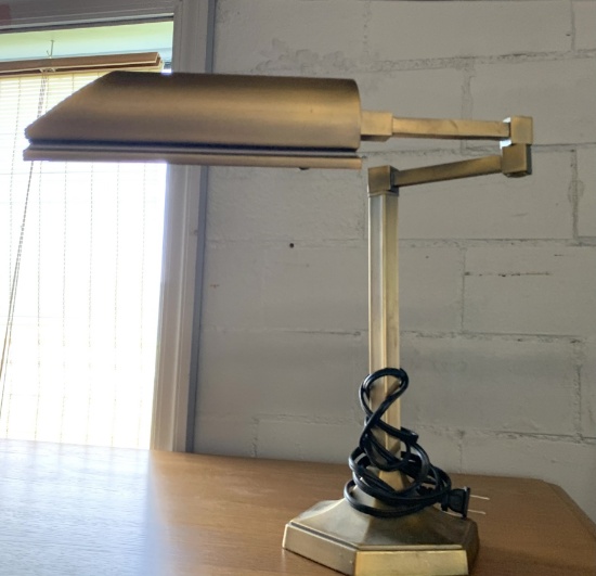 Brass Desk Lamp with Swing Arm