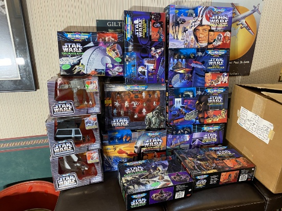 Group lot of Star Wars Micro Machines toys in boxes