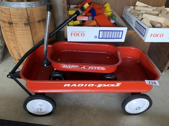 2 Smaller Sized Radio Red Wagons