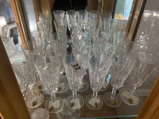 Group of 16 Waterford Crystal Lismore Champagne Flutes