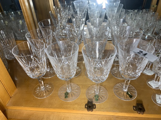 Group of 12 Waterford Crystal 10 Oz Lismore Goblets