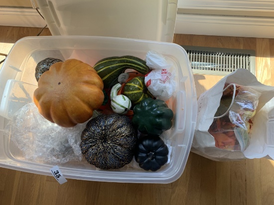 Group of decorative vegetables etc