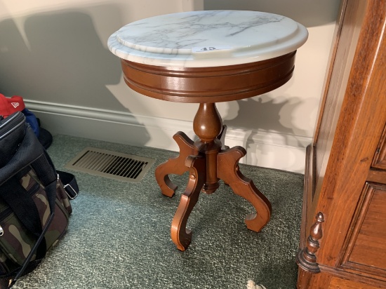 Small Marble Topped Wooden Stand