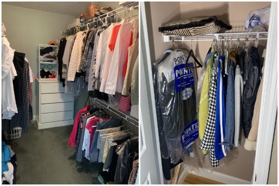 Large and small closet contents lot