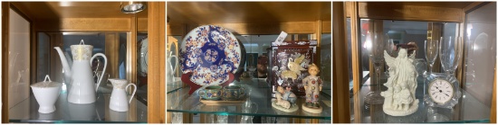 Shelf lot of assorted Asian, glass items