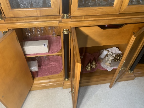Contents of bottom of china cabinet
