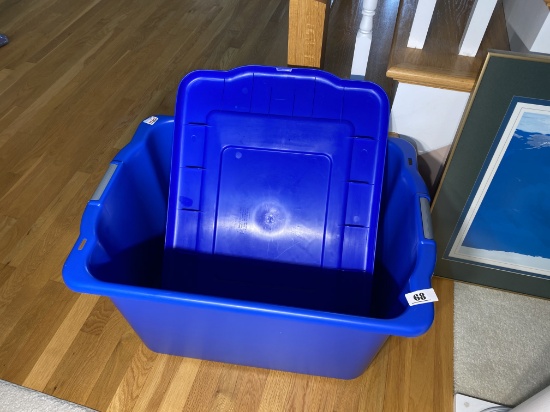 Blue Plastic Tote