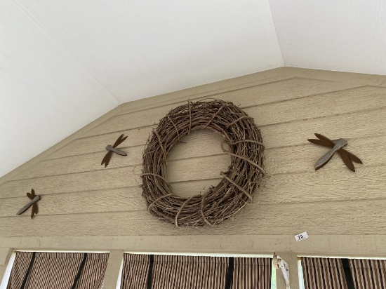 Wreath, metal dragonflies