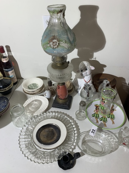 Antique lamp and more lot
