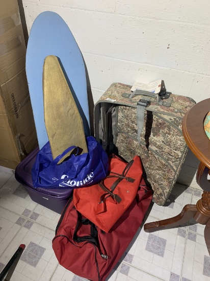Luggage and ironing boards lot