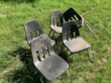 5 Vintage Children's School Chairs
