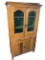 Antique Flat Wall Cupboard with Glass front