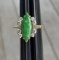 Jade, 10k gold and diamond vintage ring