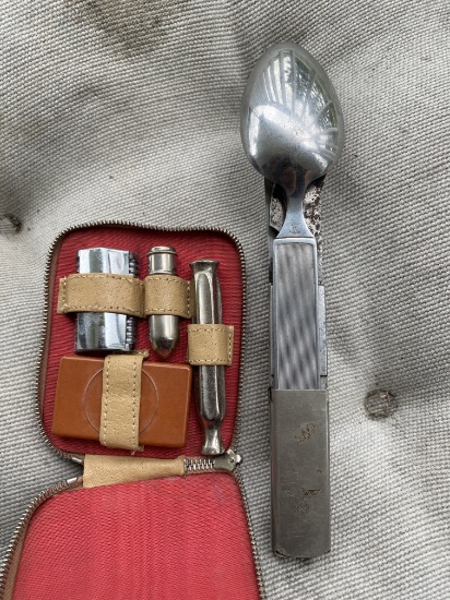 WWII Nazi German Field Cutlery Mess Set.