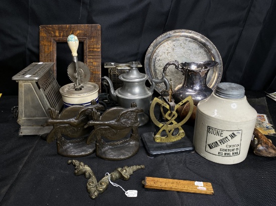 Primitives, antique metal ware and more lot