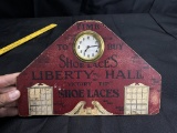 Antique LIberty Hall Shoelaces Advertising Clock