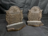 Pair of Heavy Cast Metal Antique Bookends