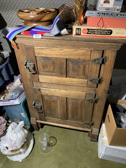 Antique Oak and Tin Lined Ice Box