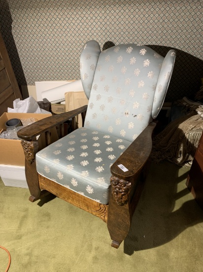 Unusual carved oak rocking chair