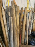 Group lot of heavy wooden posts