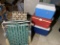 Coolers and lawn chairs lot