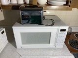 White Microwave and toaster