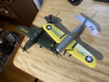 Two vintage model military planes