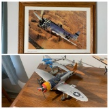 Two Plastic WWII Military Plane Models