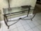 Glass and metal console table