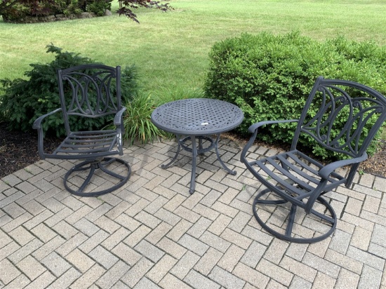 Metal patio table and chairs set