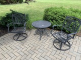 Metal patio table and chairs set