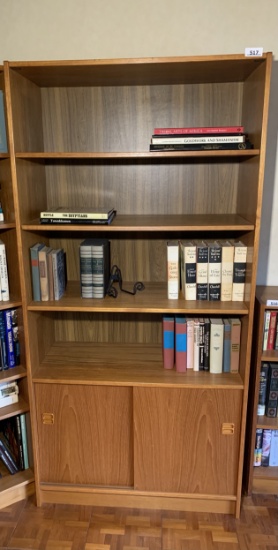 Mid Century Modern  Danish Style Book Shelf with Contents.