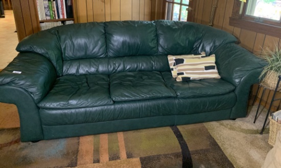 Green Leather Look  Sofa