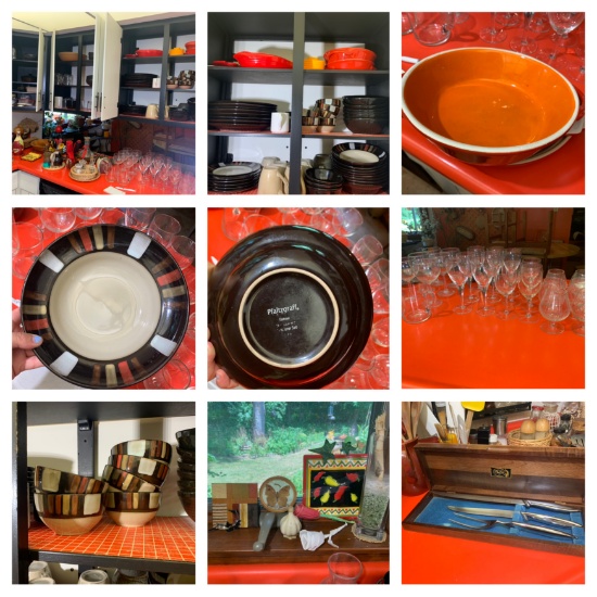 Great Kitchen Cleanout - Pfaltzgraff Serving Set, Spices, Stemware, Utensils, & More