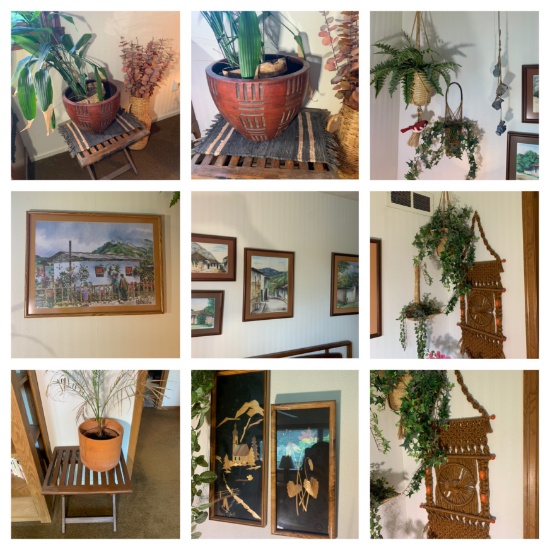 Planter , Plant Stand, Framed Art, Macrame, Hamper & Wood Side Stand