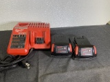 Milwaukee M12 & M18 Charger with 2 M18 Lithium Batteries