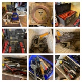 Large Group of Tools, Tool Box, Staplers & More