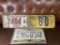 Group of 3 vintage license plates - historic, foreign, Illinois Dealer