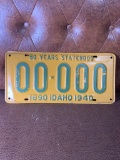 Vintage Idaho 50 Years Statehood License Plate - Sample