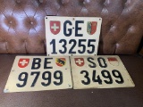 Vintage Switzerland License Plates