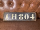 Vintage Licence Plate - Possibly Indo China