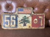Vintage Foreign Syria License Plate