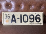Vintage Foreign 1936 Estonia License Plate