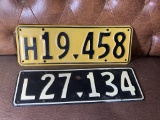Vintage Foreign New Zealand 1937 & 1938 License Plates