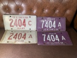 4 Vintage Illinois Dealer Plates 1957 & 1958