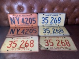 6 Vintage Illinois License Plates 1969, 1974, 1972