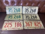 6 Vintage Illinois License Plates 1966, 1968, 1971 & 1973