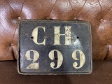 Vintage Foreign Indochina Licence Plate