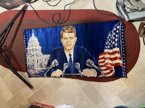 VIntage John F Kennedy felt wall hanging